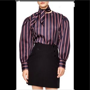 SANDRO Striped satin blouse